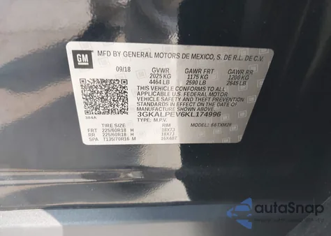 2019 GMC Terrain Slt z USA, uszkodzony, nr VIN 3GKALPEV6KL174996